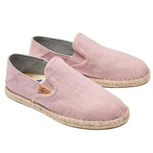 OluKai Kaula Pa’a Kapa Pink Rose Sea Salt Linen Espadrilles - 9